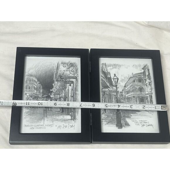 Don Davey Signed Pencil Drawing French Quarter Nights & Royal Street New Orleans - Picture 3 of 8